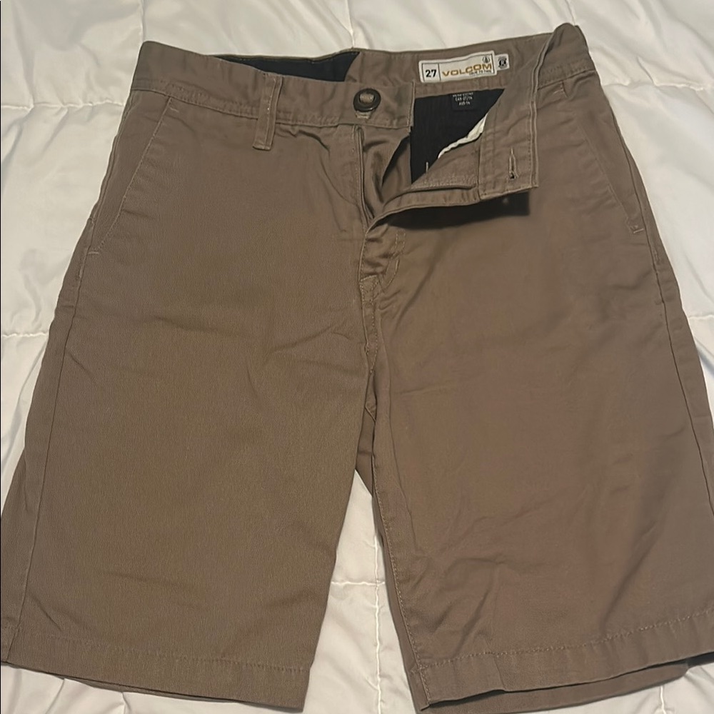 Volcom Men's Brown Flat Front Shorts